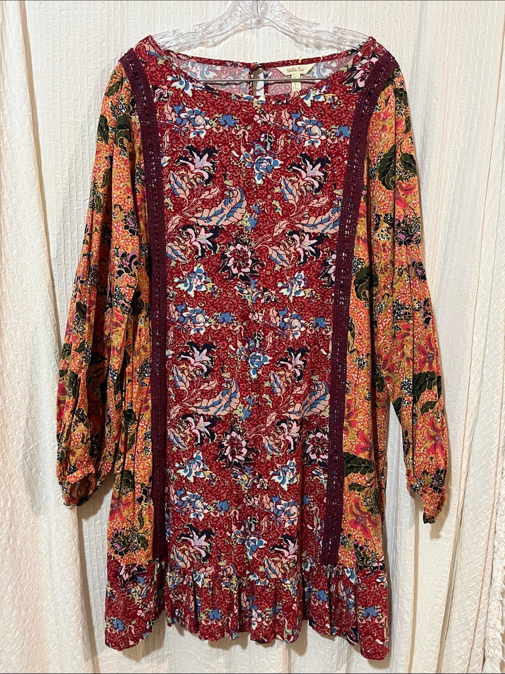 NWOT MATILDA JANE Women’s Dress - Embroidered Ruffles at Hem - Balloon/Sleeve
